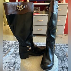 Karen Scott Black and Brown Over the Knee Boots